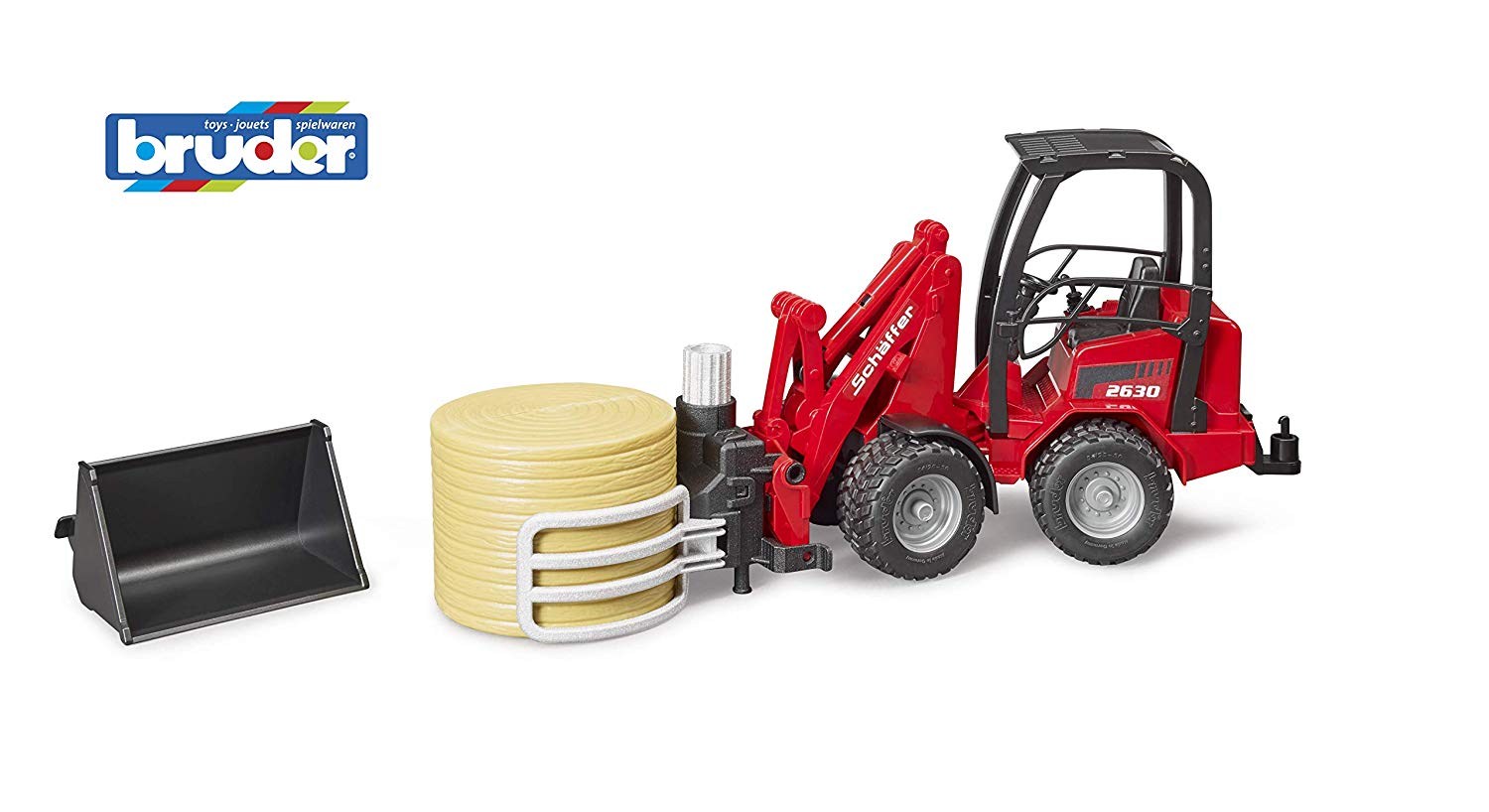 Bruder Brother Sch Ffer Farm Loader With Bale Grip Pliers And Round Bale Multi Col