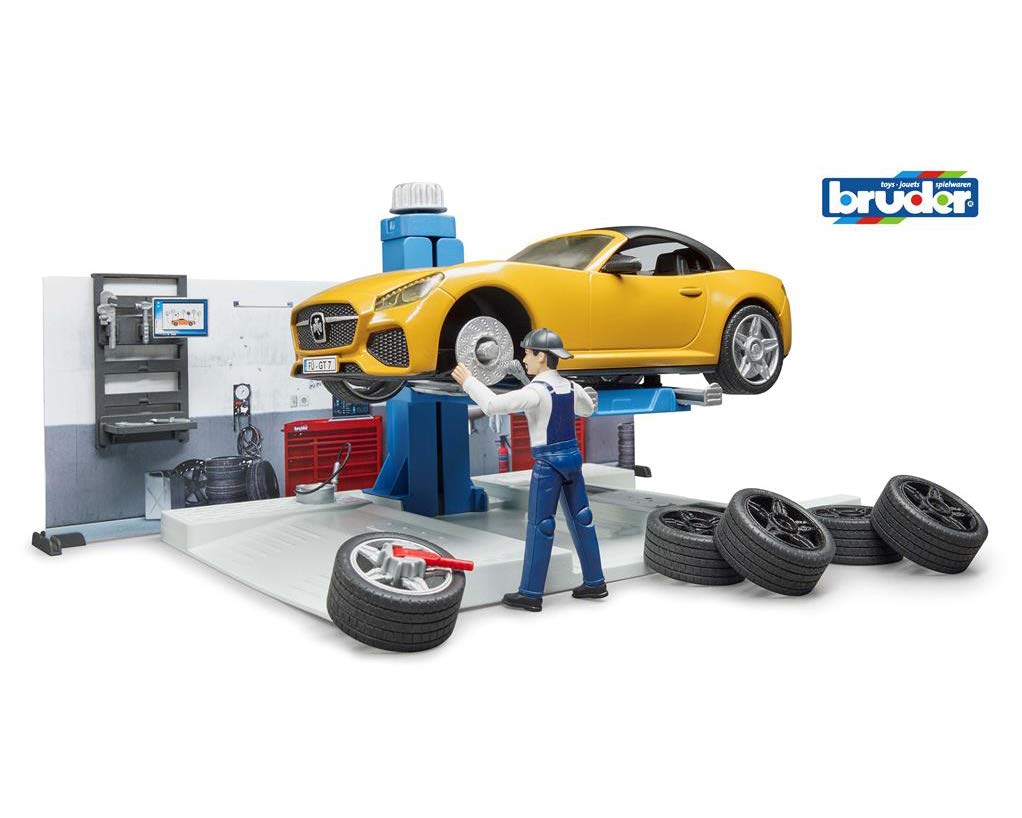 Bruder Bworld Car Workshop Multi Coloured