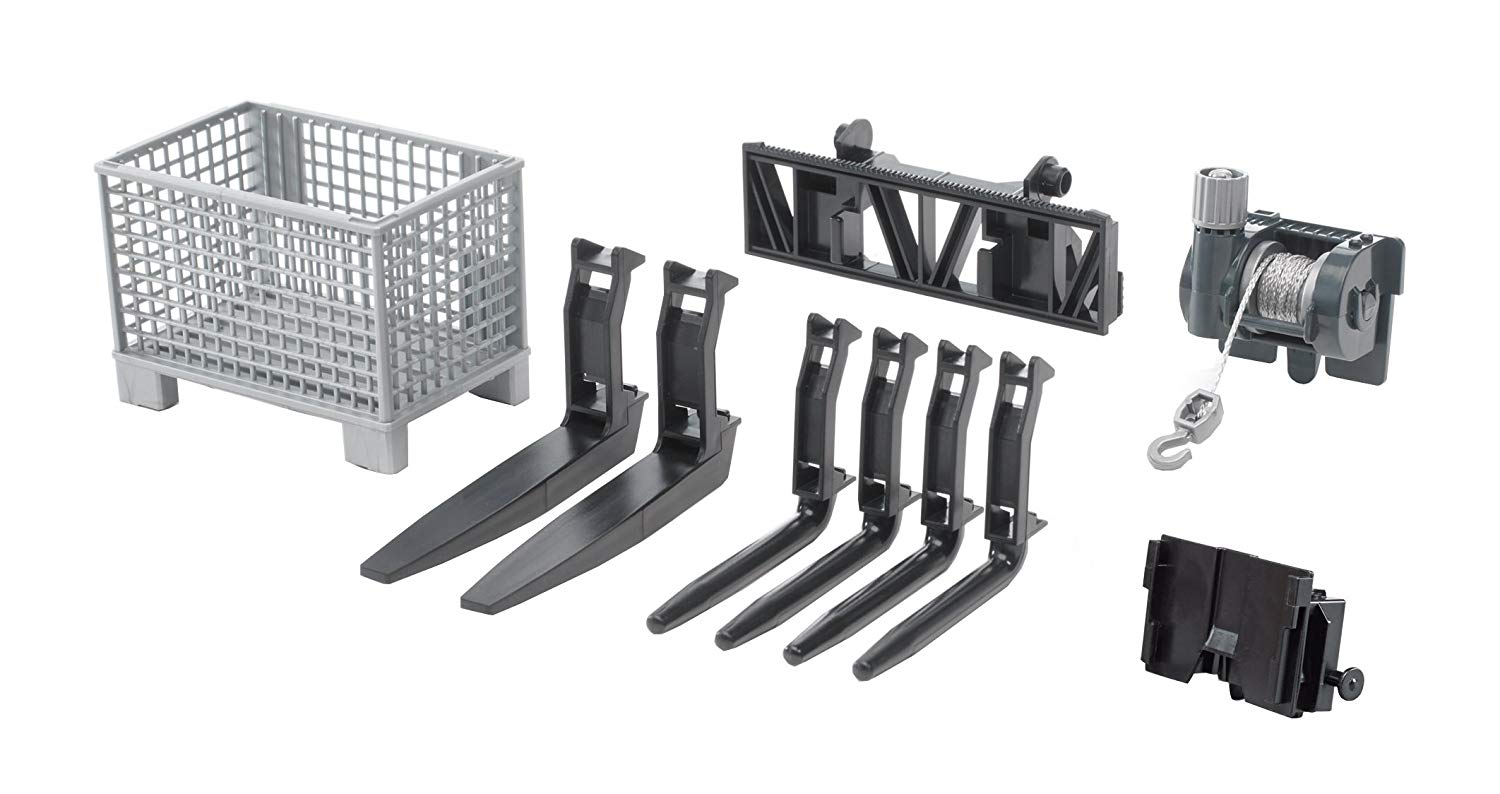 Bruder Accessories Box Type Pallet Winch And Forks For Frontloader