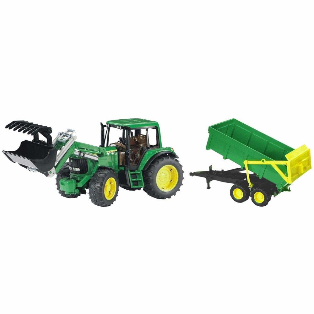 Bruder John Deere With Tipping Trailer Front Loader