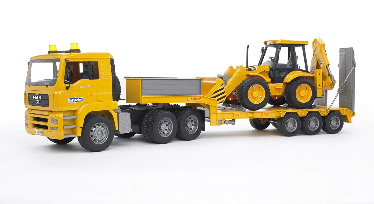 Bruder Man Tga Low Loader Truck With Jcb Cx Backhoe Loader