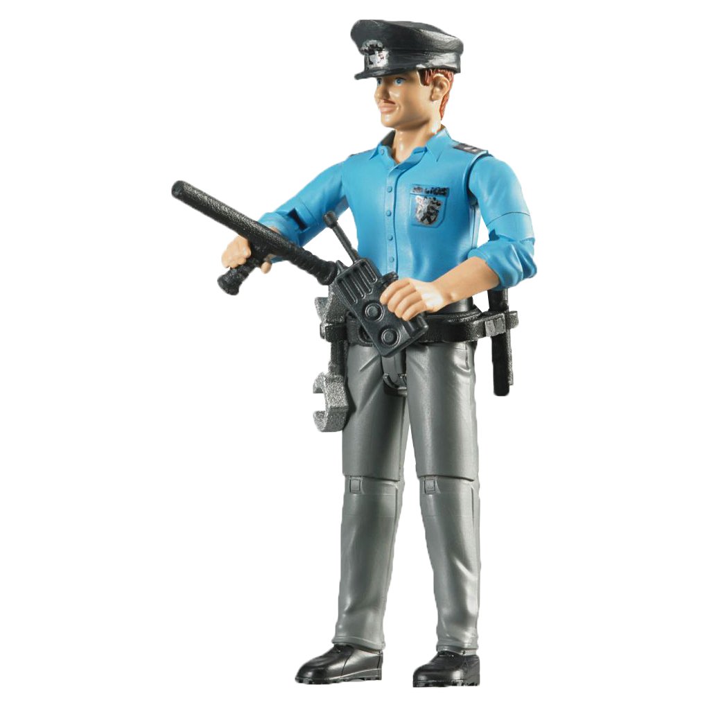 Bruder Policeman With Light Skin And Accessories