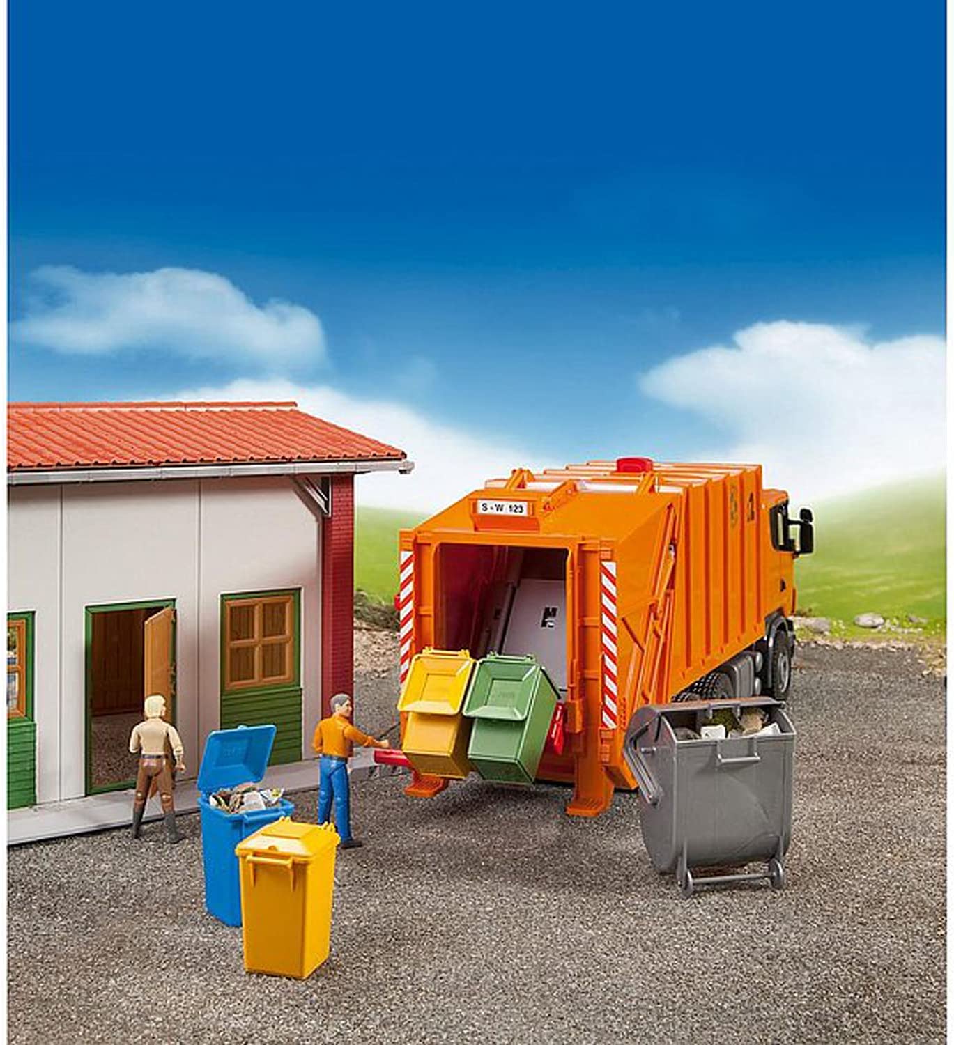 Bruder 3560 Scania R-Series Garbage Truck (Orange)