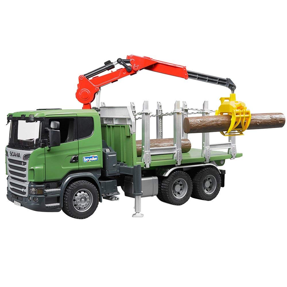 Bruder Scania R Series Timber Truck With Loading Crane And Trunks