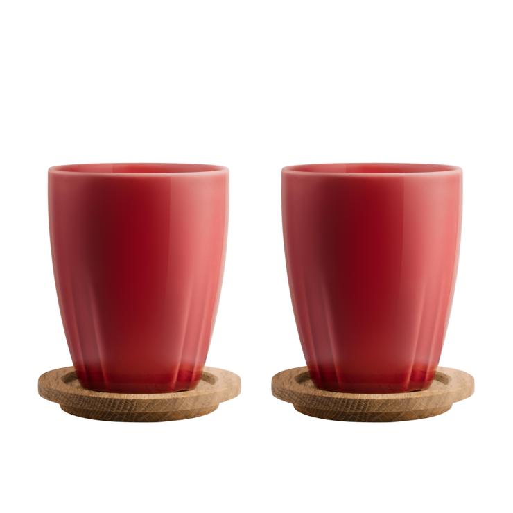 Orrefors Bruk Cup With Wooden Cover 2 Pack