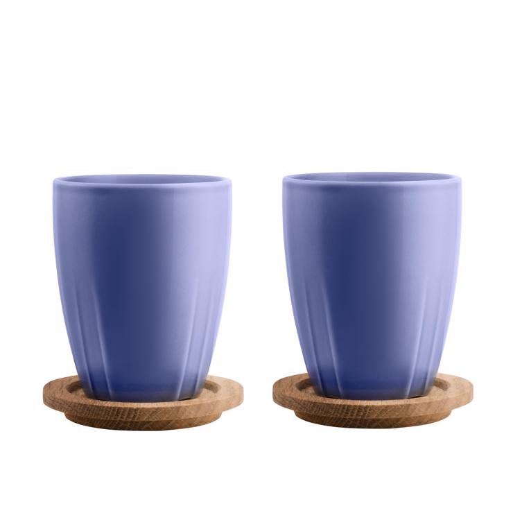 Orrefors Bruk Cup With Wooden Cover 2 Pack