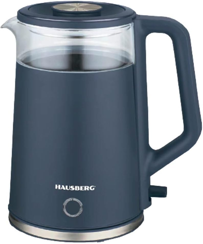 Glass Blue Kettle - 2L Tea Maker Wireless 1800W LED Lighting Auto Shut Off BPA Free Stylish & Powerful