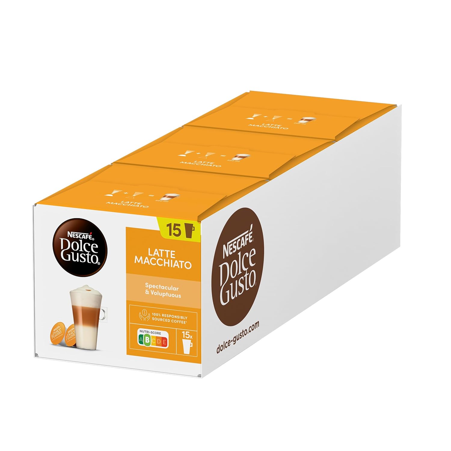 NESCAFÉ DOLCE GUSTO Latte Macchiato Coffee Capsules Pack of 3 (3 x 30 Capsules)