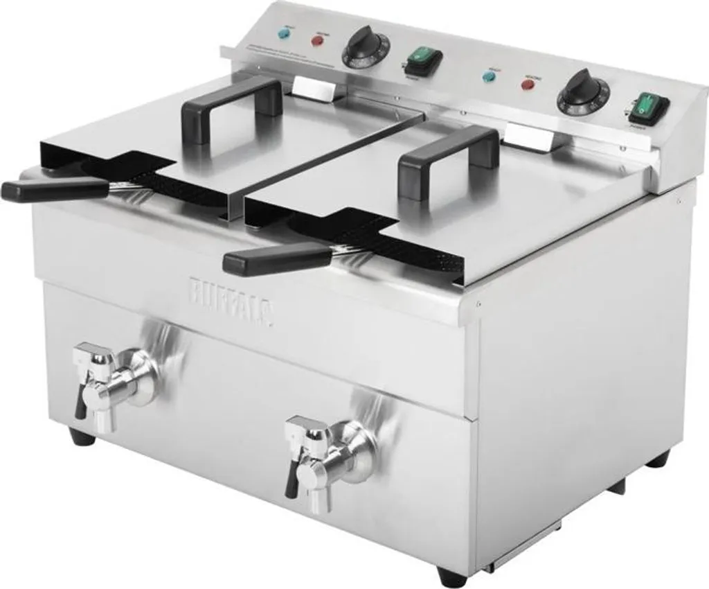 Buffalo Double Induction Fryer – 15L Capacity, 2x3000W, 2x 7.5L Tanks