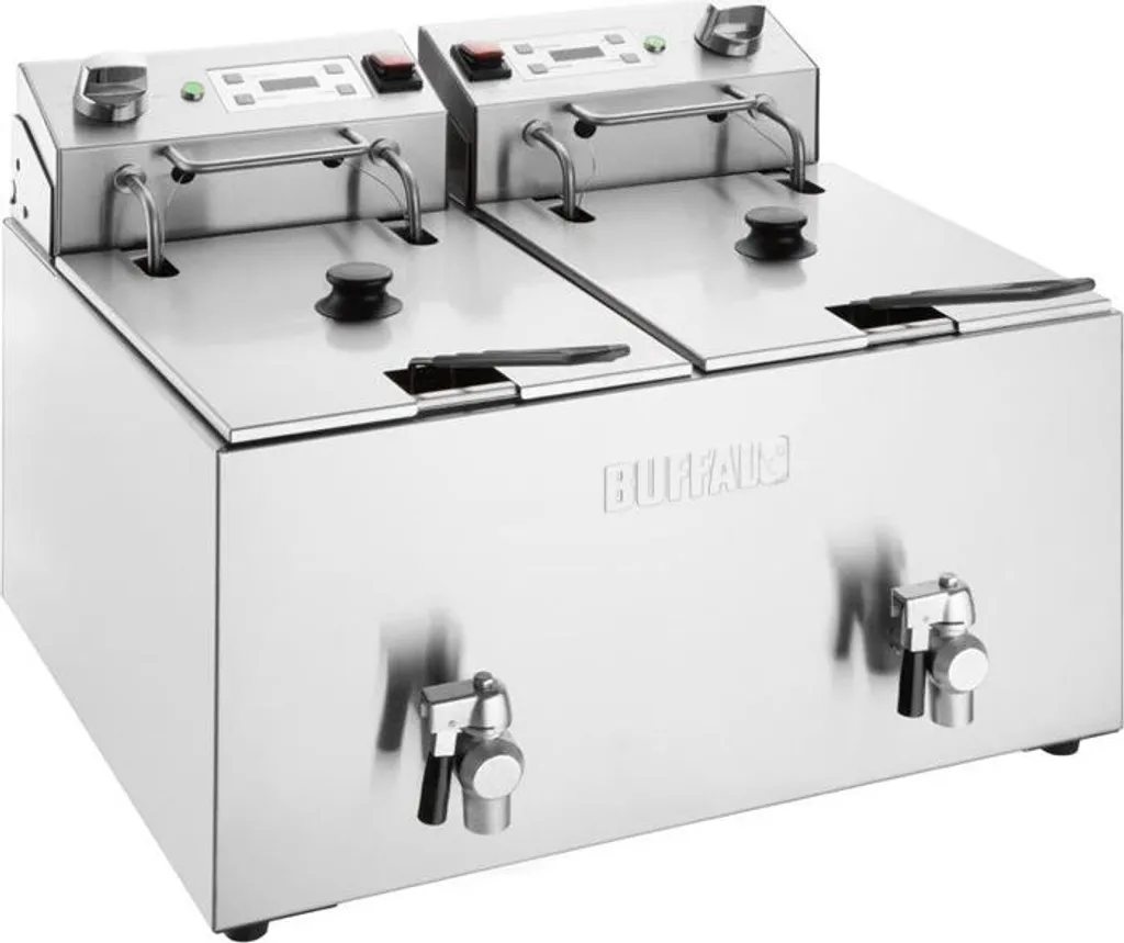 Buffalo Double Fryer with Timer 2x8Ltr