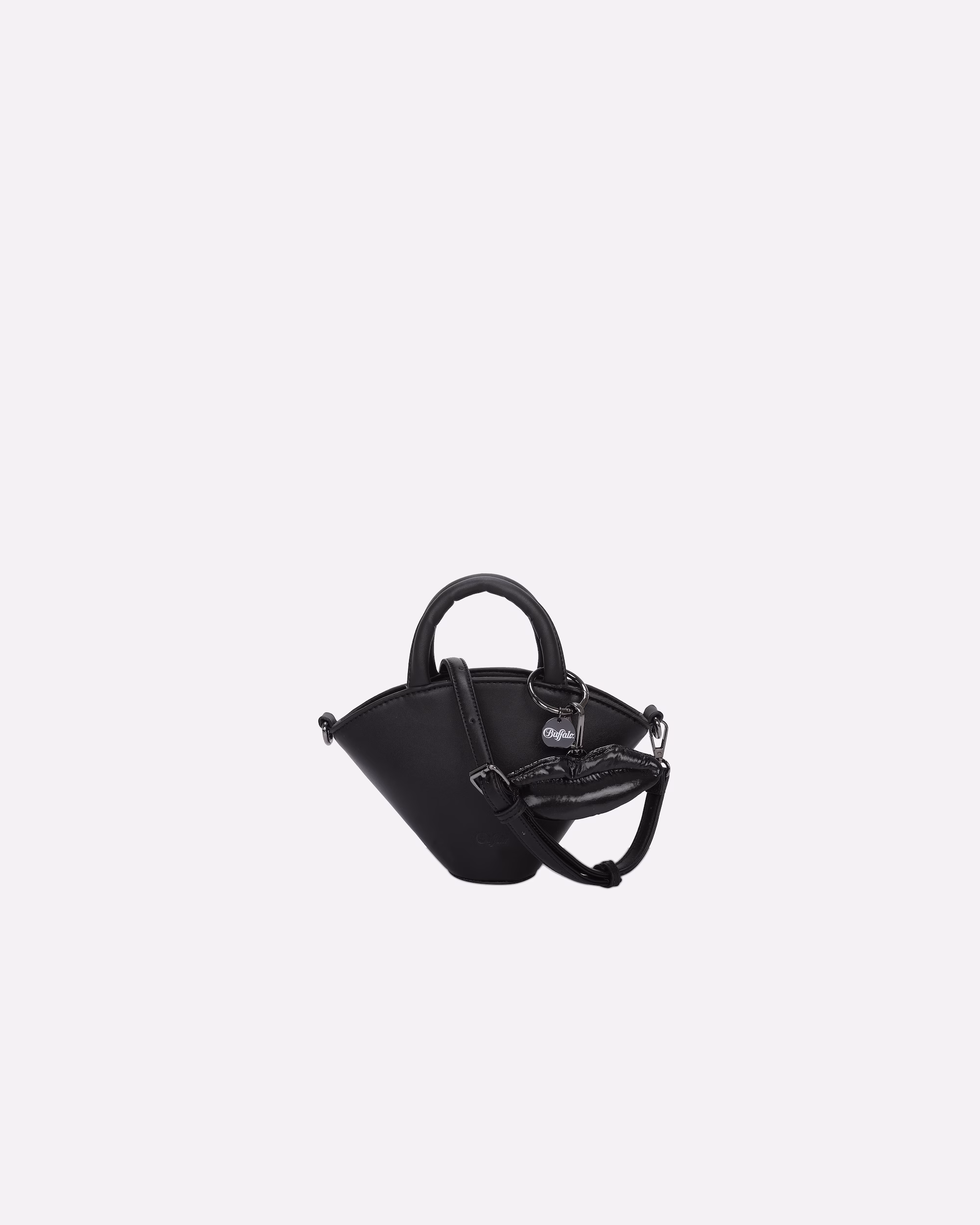 Buffalo handbag shoulder bag Sculpt with removable shoulder strap Schwarz