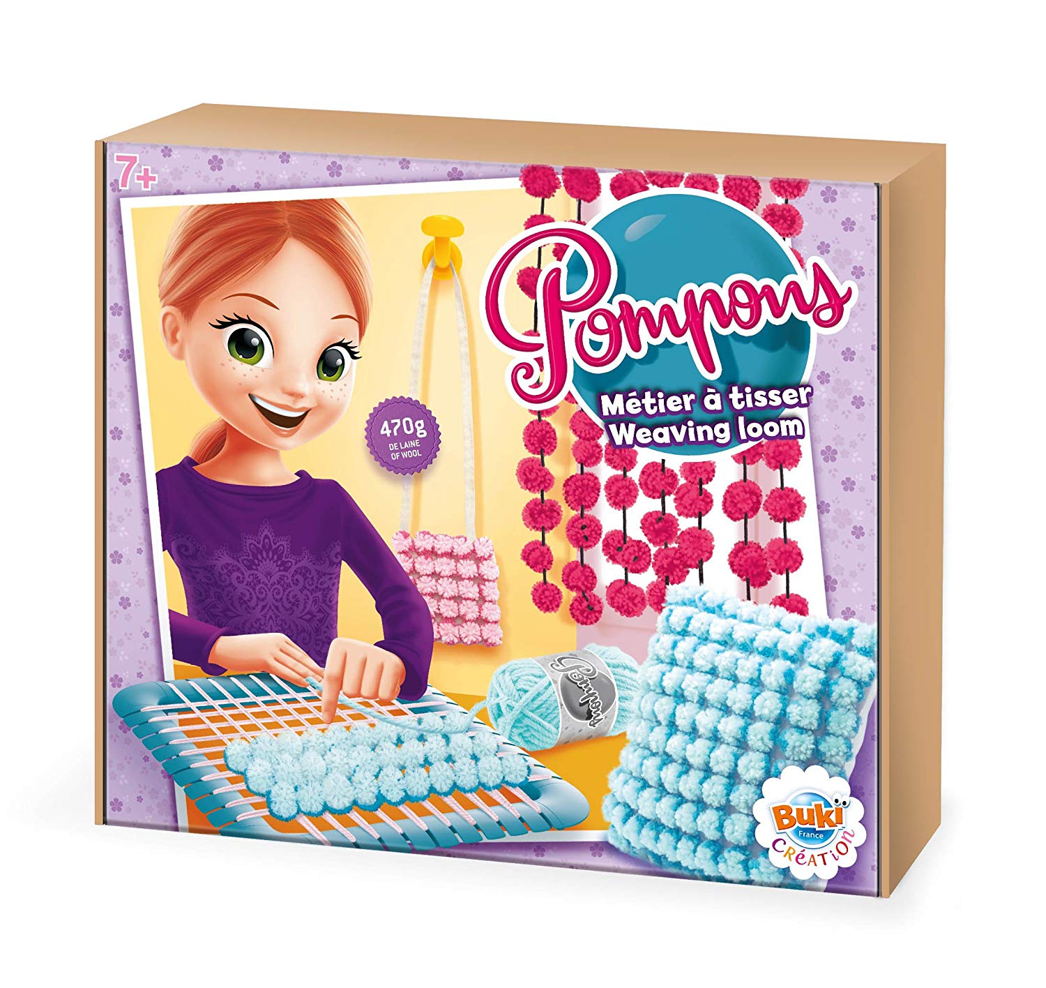 Buki Cushion Mat Pom Poms