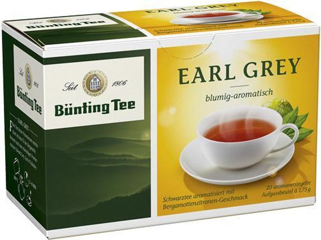 Bünting Tee Bünting Earl Grey Floral Aromatic Black Tea 20 Tea Bags, 40 gm