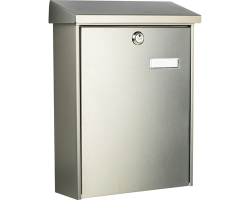 Burg Wächter Burgwachter letterbox stainless steel WxHxD 300/400/110 mm Oslo 3767 NI with flap opening stop nameplate