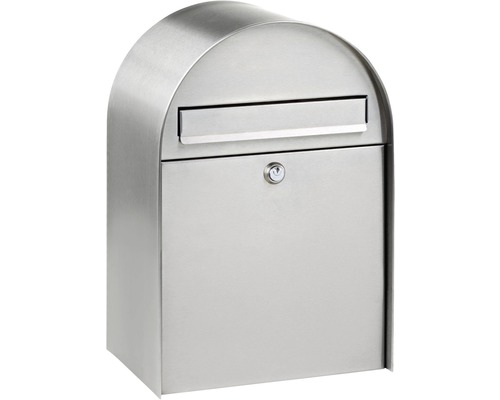 Burg Wächter stainless steel mailbox, WxHxD 300/475/222 mm, Nordic stainless steel with flap