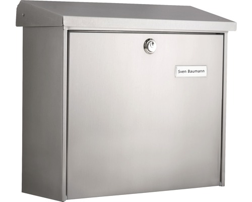 Burg Wächter Burg Gärtner letterbox stainless steel WxHxD 380/340/148 mm Comfort stainless steel with opening stop + flap