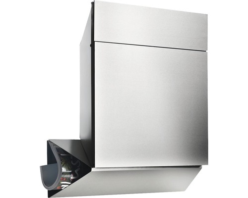 Burg Wächter stainless steel mailbox WxHxD 497/475/145 mm Quadus 3745 Ni stainless steel with opening stop