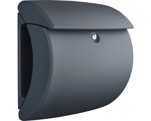 Burg Wächter plastic mailbox, dimensions (W x H x D): 380/400/178 mm, Pearl 886 granite finish, with opening stop.