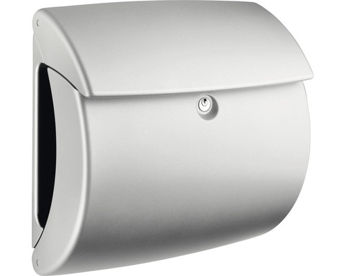 Burg Wächter Burg Gärtner letterbox plastic WxHxD 400/380/178 mm keel 886 silver with opening stop