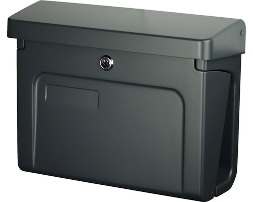 Burg Wächter Burgwachter letterbox plastic WxHxD 415/305/160 mm Fehmarn 3888 Ant anthracite with flap newspaper compartment opening stop nameplate
