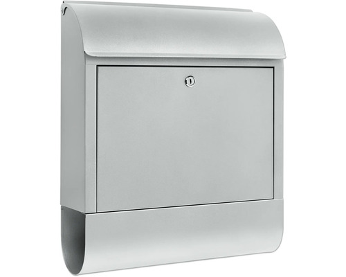 Burg Wächter Scandic 825 mailbox (W x H x D 380/460/137 mm), silver, with opening stop and newspaper box