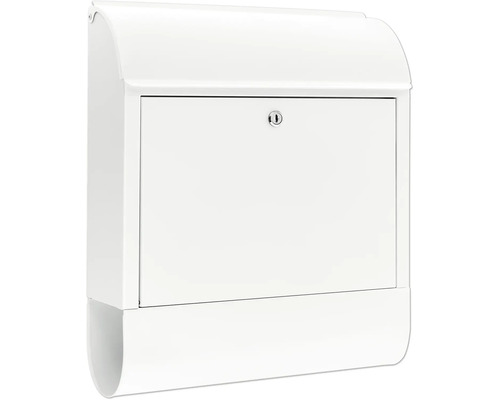 Burg Wächter Scandic 825 mailbox (W x H x D 380/460/137 mm), white, with opening stop and newspaper box