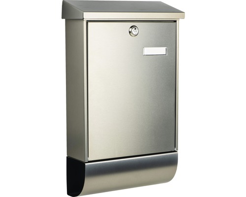 Burg Wächter Stainless Steel Mailbox Set WxHxD 300/500/110 mm Oslo 37670 NI with Flap, Newspaper Box, Opening Stop, Nameplate