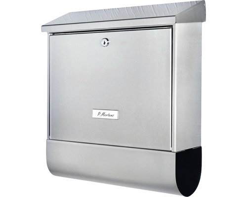 Burg Wächter mailbox set, galvanized steel, WxHxD 380/425/115 mm, Castello set, silver, with newspaper holder