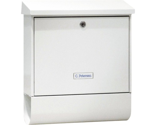 Burg Wächter mailbox set, galvanized steel, WxHxD 380/425/115 mm, Castello set, white with newspaper holder