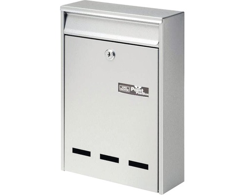 Burg Wächter Burgwachter letterbox steel powder-coated WxHxD 215/315/75 mm Castello 410 silver can be arranged in a row