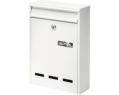 Burg Wächter Burgwachter letterbox steel powder-coated WxHxD 215/315/75 mm Castello 410 white can be arranged in rows