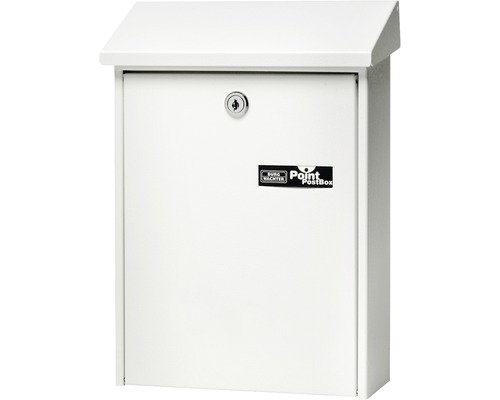 Burg Wächter Burgwachter mailbox steel powder-coated WxHxD 225/305/75 mm Castello 420 white with flap