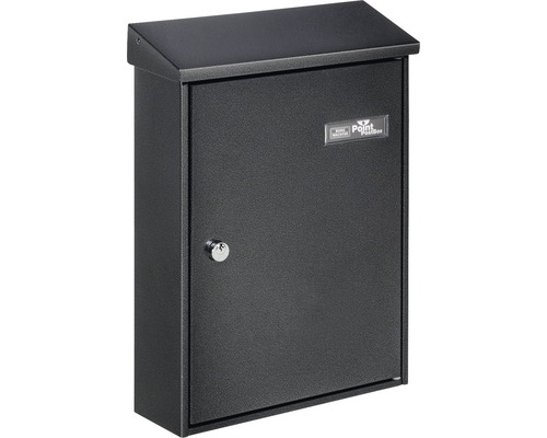 Burg Wächter mailbox, powder-coated steel, WxHxD 270/370/92 mm, Castello 430 anthracite with flap