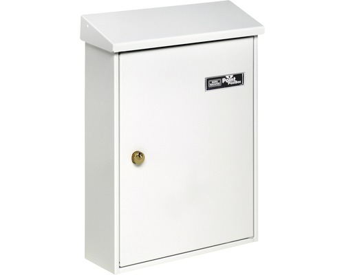 Burg Wächter mailbox, powder-coated steel, WxHxD 270/370/92 mm, Castello 430 white with flap