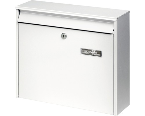 Burg Wächter mailbox, powder-coated steel, WxHxD 362/322/100 mm, Castello 440 white, stackable