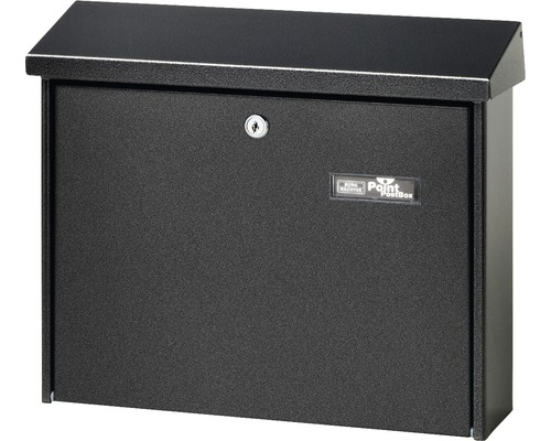 Burg Wächter mailbox, powder-coated steel, WxHxD 377/320/115 mm, Castello 450 anthracite with flap