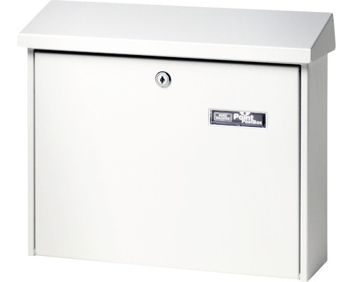 Burg Wächter mailbox, powder-coated steel, WxHxD 377/320/115 mm, Castello 450 white with flap