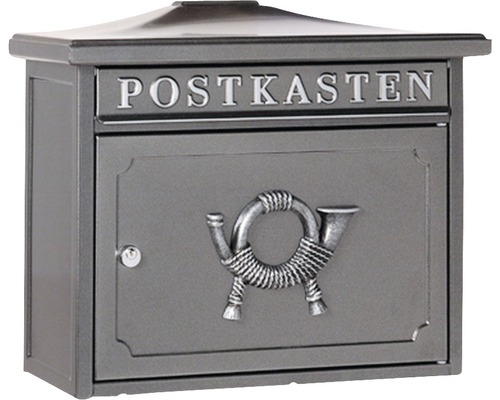 Burg Wächter mailbox, galvanized steel, WxHxD 410/345/205 mm, Sylt 1883, scrap iron with flap