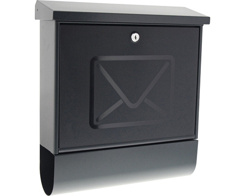 Burg Wächter letterbox, sheet steel, WxHxD 380/425/115 mm, Lucenta 2700 anthracite with flap, newspaper box