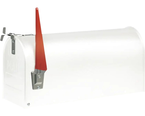Burg Wächter US-style mailbox, galvanized steel, dimensions (W x H x D): 170/220/480 mm, white