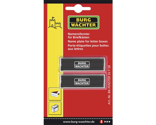 Burg Wächter Burgwachter name window BK 92 F SB for letterbox 2 pieces