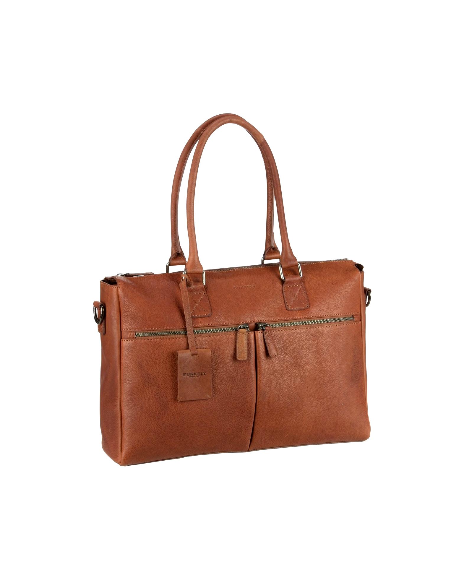 Burkely Shoulder Bag Briefcase Antique Avery Laptop 15" 6988 Cognac