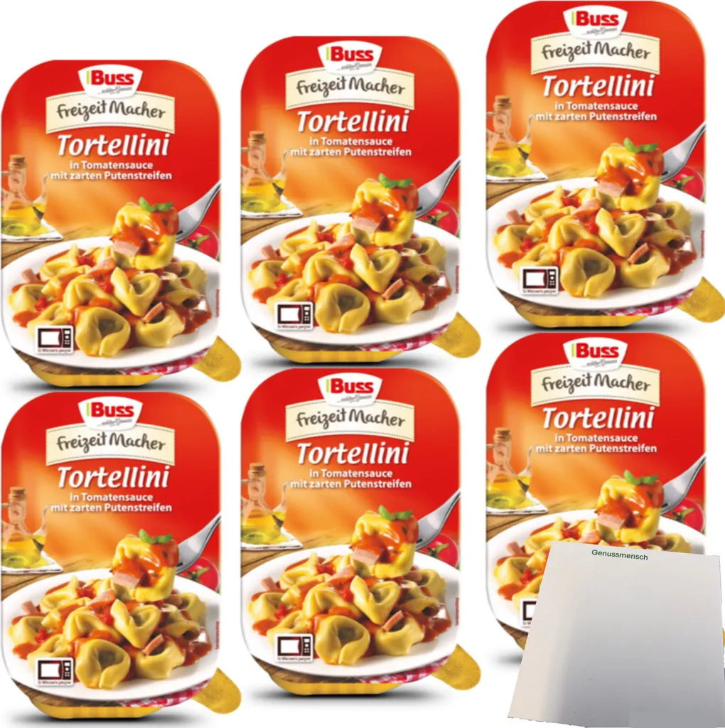 Buss Tortellini in tomato sauce with tender turkey strips, 6-pack (6 x 300g pack) + usy Block