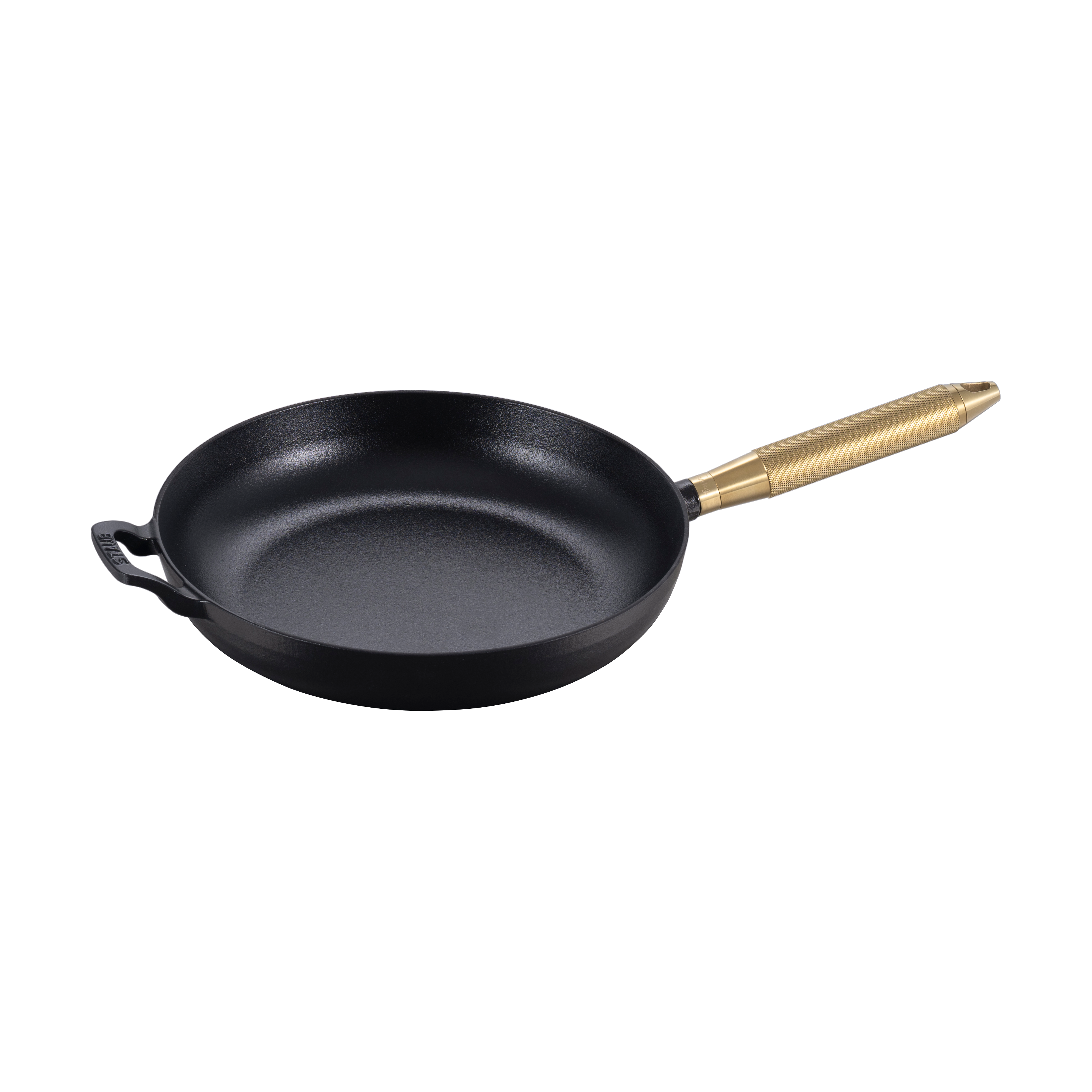STAUB Buster & Punch Cast Iron Frying Pan, Black, Ø28 cm, Brass Handle