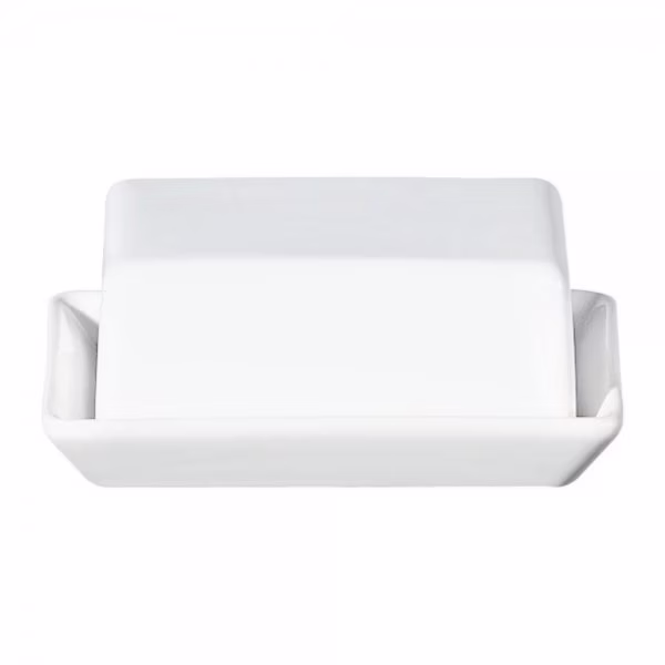 Grande porcelain white butter dish by Asa