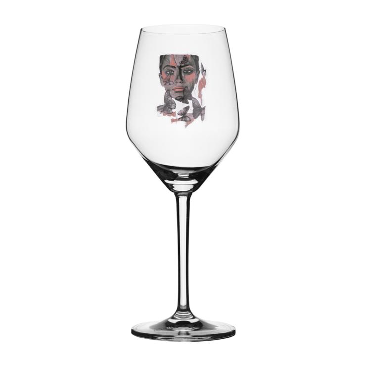 carolina-gynning Butterfly queen rose/white wine glass