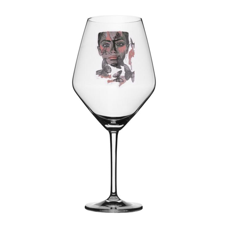 carolina-gynning Butterfly queen red wine glass