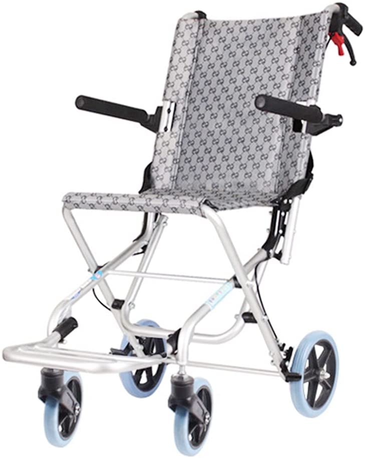 Rolling Walkers Foldable Rollator, Wheelchair with Handbrake and Quick Release Rear Wheel, Lightweight Children\'s Wheelchair for Adults (Colour: A, Size: 88 x 74 x 52 cm)