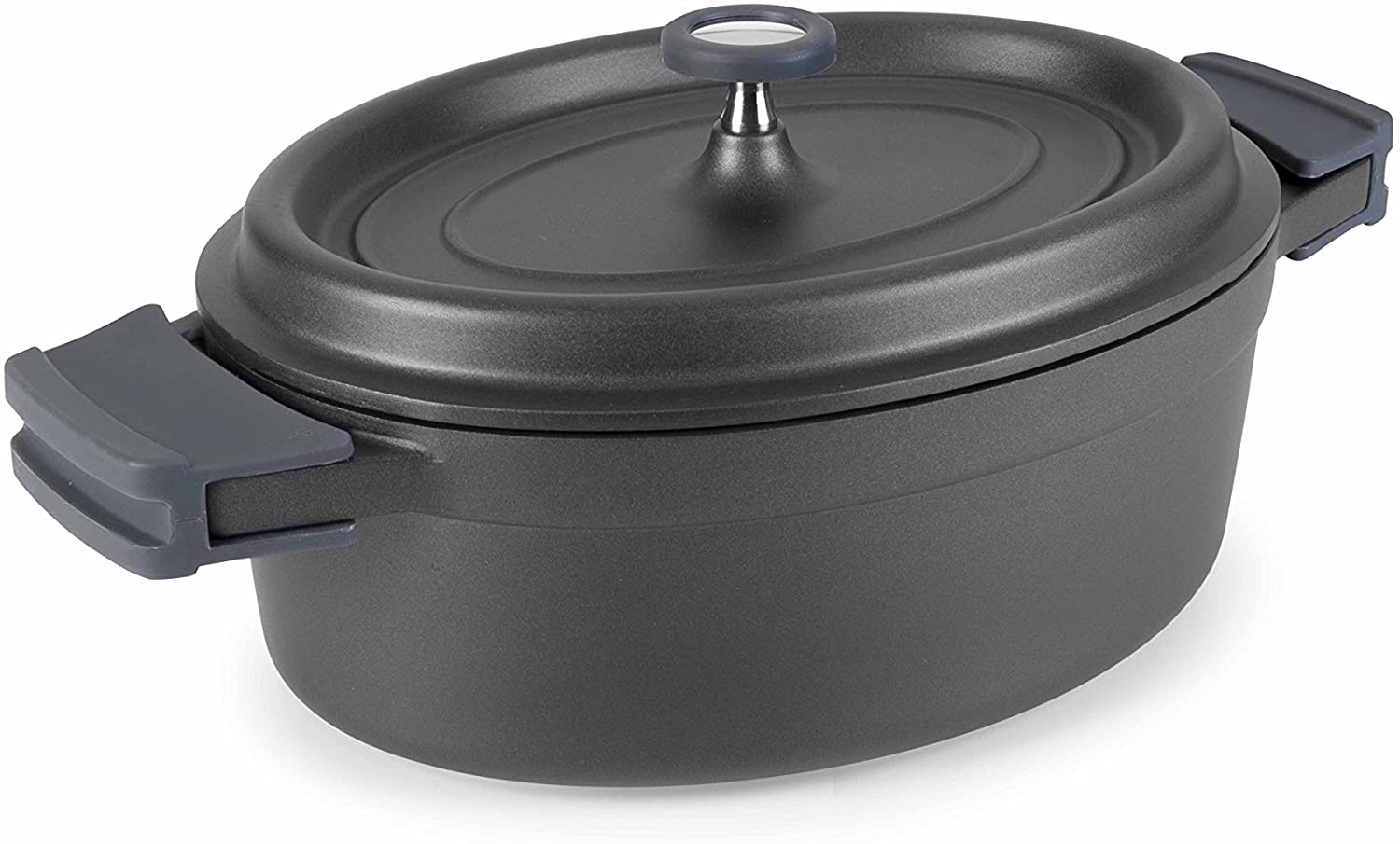 Lacor 26 x 20 cm Oval Cast Aluminium Casserole, Black