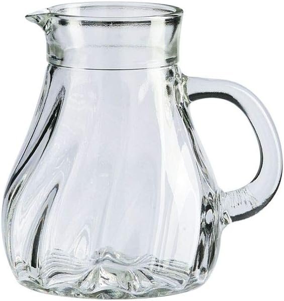 Stölzle Lausitz Stölzle Oberglas Carafe Salzburg Series 0.5 I Set of 6 I Spiral Look I Glass Carafe for Cream I Milk Carafe I Small Carafe With Handle I Shatterproof and Dishwasher Safe